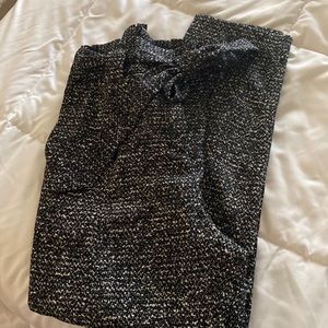 Express petite paperback work pants in black and white